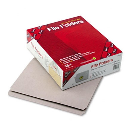 Made-To-Stick File Folders- Straight Cut- Reinforced Top Tab- Letter- Gray- 100/Box, 100PK MA41447